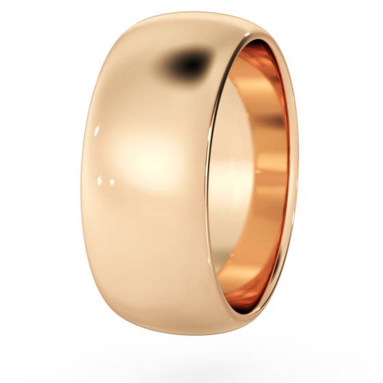 DHWDL8M D Shape Wedding Ring - 8mm width, Medium depth