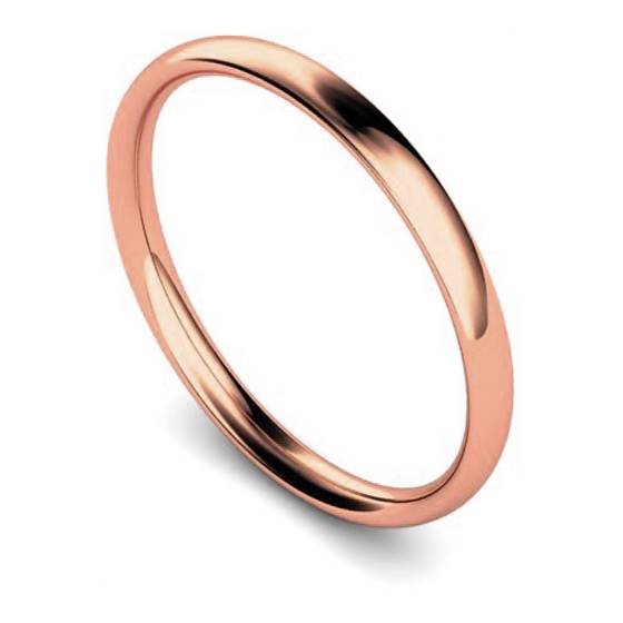 DHWEL2 Traditional Court Wedding Ring - Lightweight, 2mm width