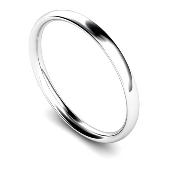 DHWEL2 Traditional Court Wedding Ring - Lightweight, 2mm width