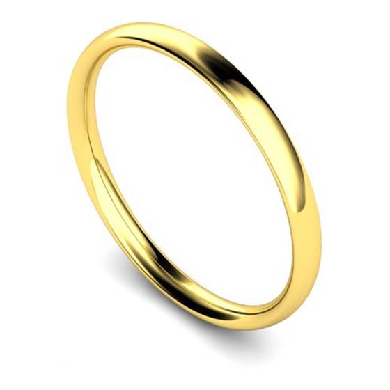 DHWEL2 Traditional Court Wedding Ring - Lightweight, 2mm width