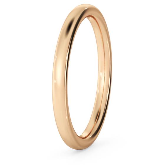 DHWEL2M Traditional Court Wedding Ring - 2mm width, Medium depth