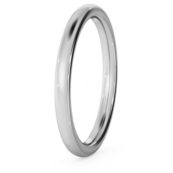 DHWEL2M Traditional Court Wedding Ring - 2mm width, Medium depth