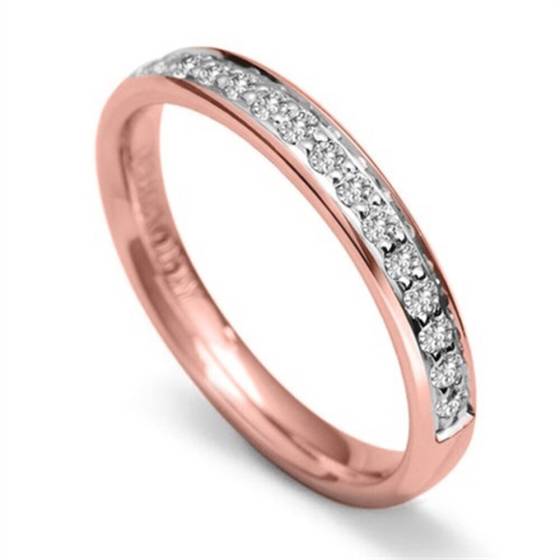 3mm Round Diamond 60% Wedding Ring