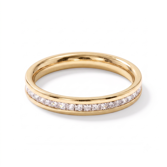 3mm Princess Diamond 40% Wedding Ring
