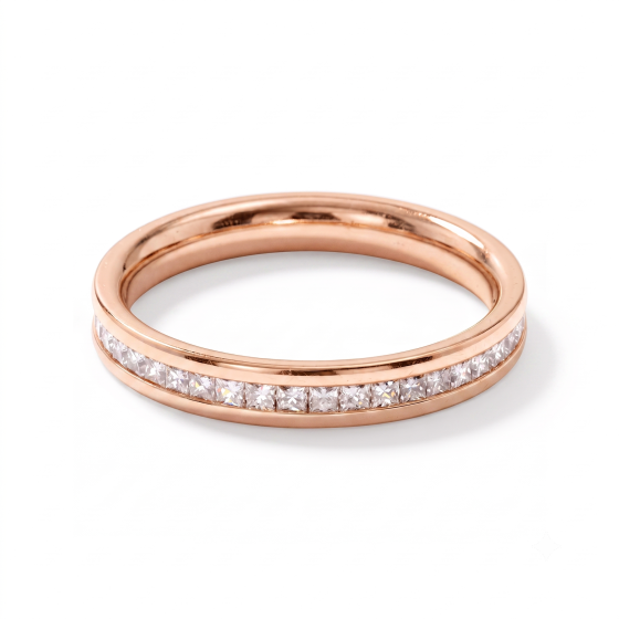 3mm Princess Diamond 40% Wedding Ring