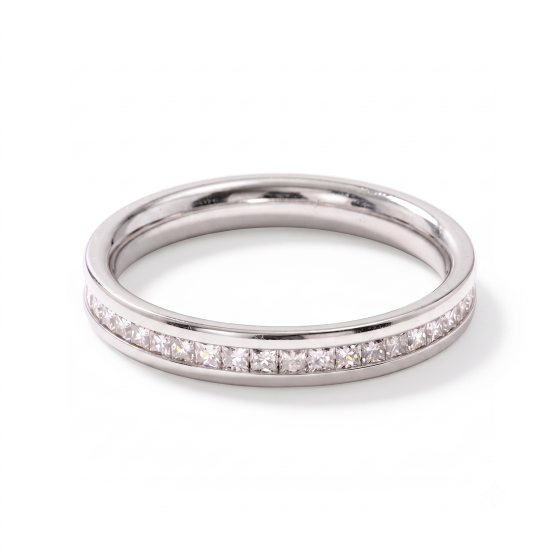 3mm Princess Diamond 40% Wedding Ring