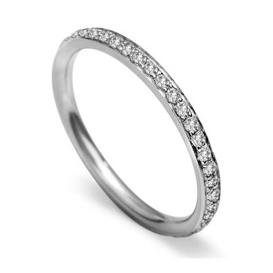 0.10ct SI/F-G Natural Round Diamond Wedding Ring in Palladium