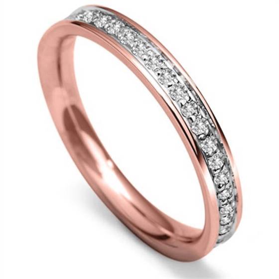 3mm Round Diamond 40% Wedding Ring