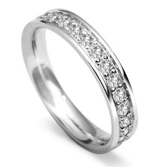 4mm Round Diamond 40% Wedding Ring
