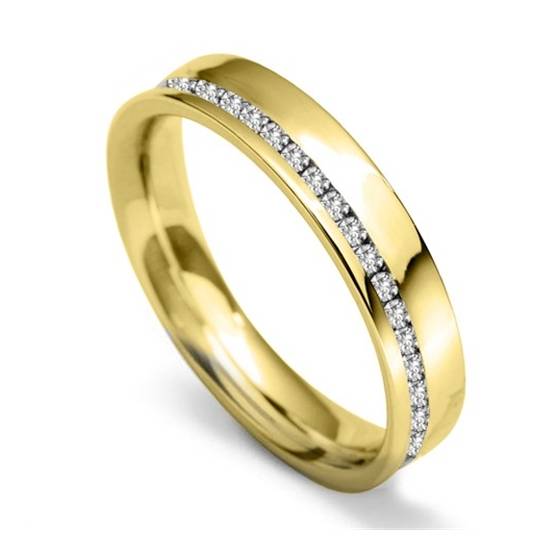 4mm Offset 40% Round Diamond Wedding Ring