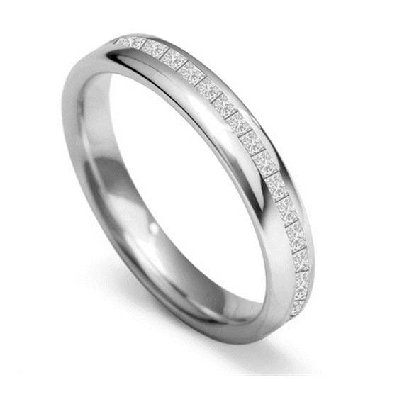 3.5mm Offset 40% Princess Diamond Wedding Ring