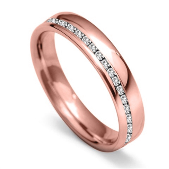 4mm Offset 40% Round Diamond Wedding Band