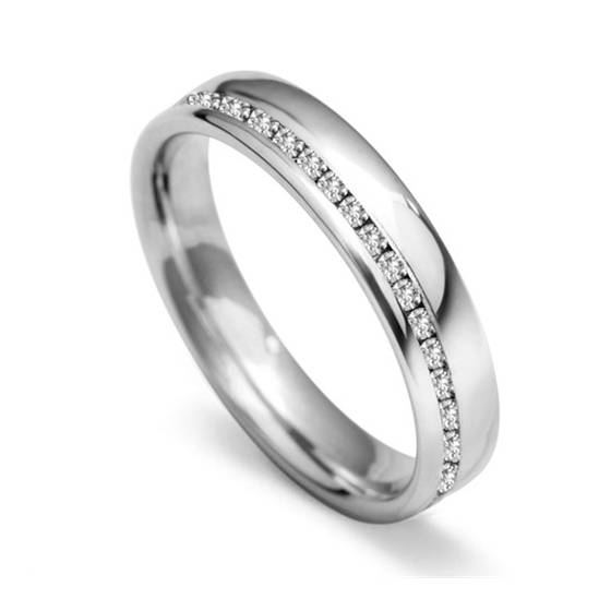 4mm Offset 40% Round Diamond Wedding Band
