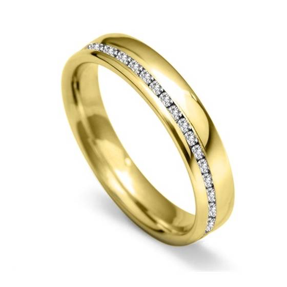 4mm Offset 40% Round Diamond Wedding Band
