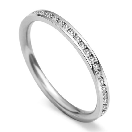 2mm Round Diamond 60% Wedding Ring