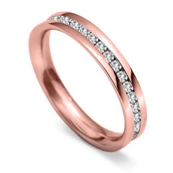3.5mm Round Diamond 60% Wedding Ring