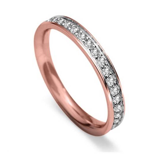 3mm Round Diamond 60% Wedding Ring