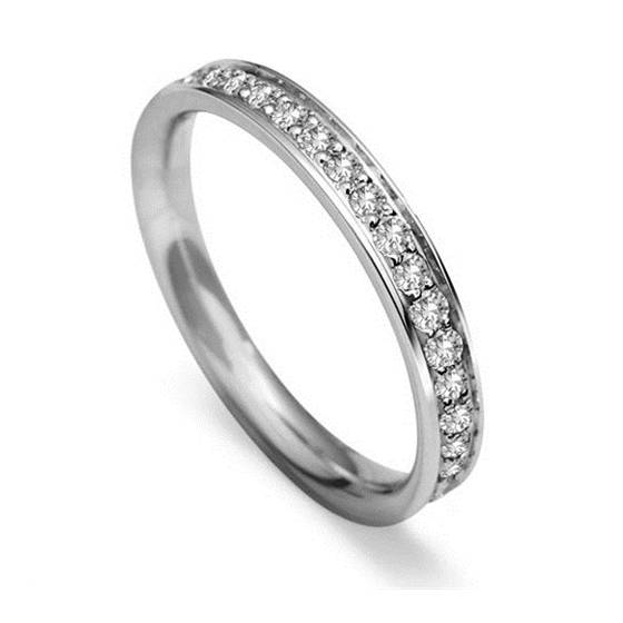 3mm Round Diamond 60% Wedding Ring