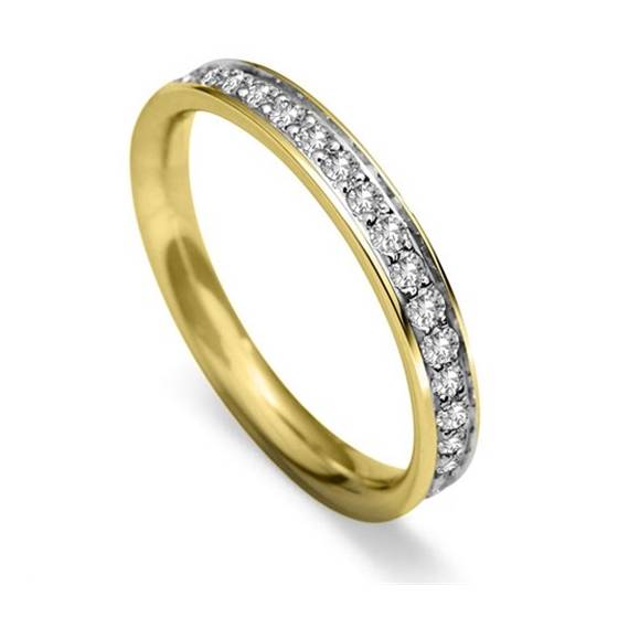 3mm Round Diamond 60% Wedding Ring