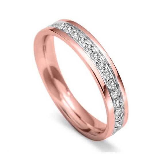 4mm Round Diamond 60% Wedding Ring