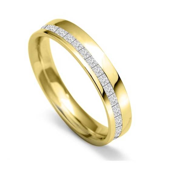 4mm Princess Diamond 60% Wedding Ring