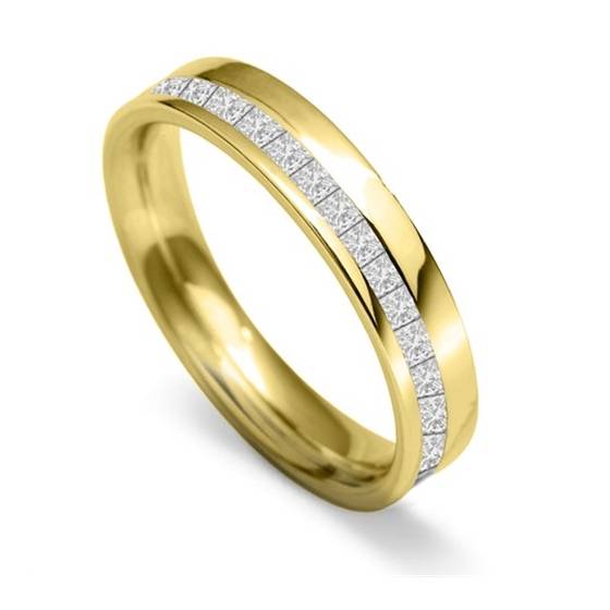 4mm Offset Princess Diamond 60% Wedding Ring