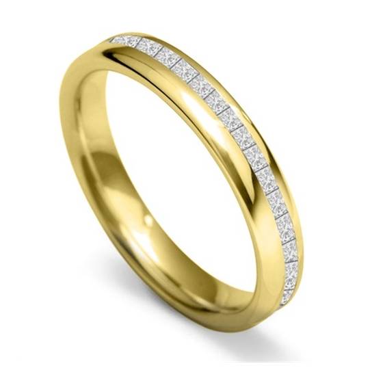 3.5mm Offset Princess Diamond 60% Wedding Ring