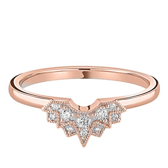 0.11ct VS/F-G Round Diamond Shaped Wedding Ring