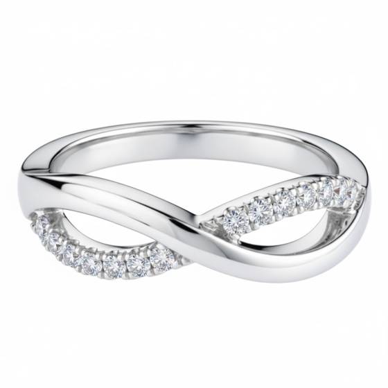 2mm Infinity Shaped Diamond Wedding Ring