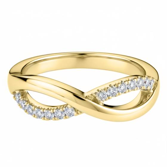 2mm Infinity Shaped Diamond Wedding Ring