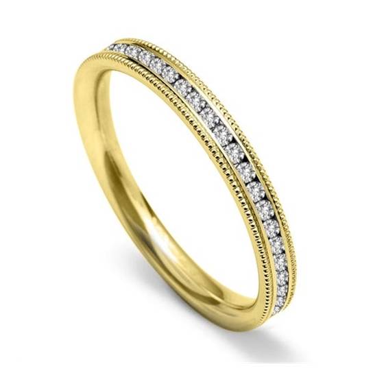 2.5mm Round Diamond Vintage Wedding Ring