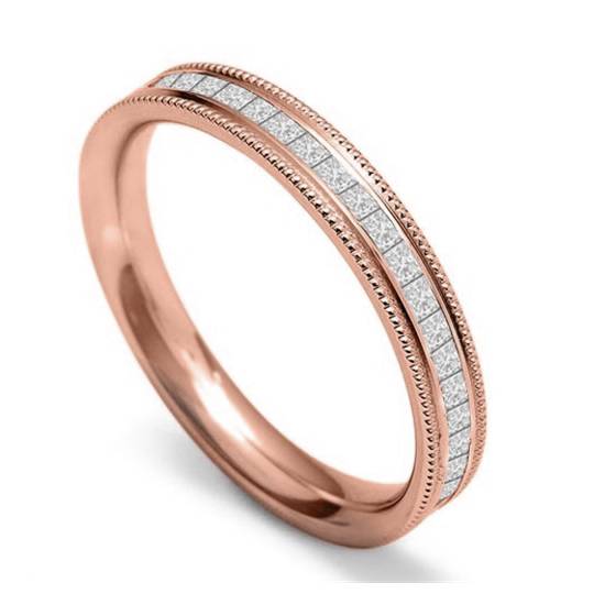 40% Princess Diamond Vintage Wedding Ring