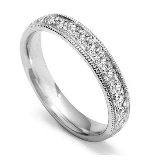 40% Round Diamond Vintage Wedding Ring