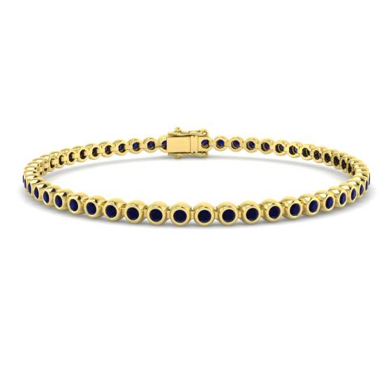 Round Cut Blue Sapphire Gemstone Bracelet
