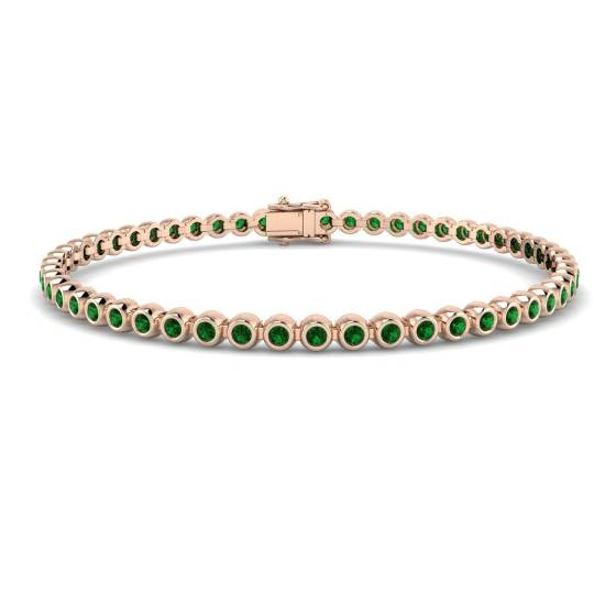 Round Cut Emerald Gemstone Bracelet