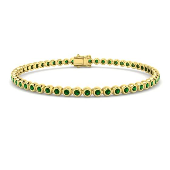 Round Cut Emerald Gemstone Bracelet