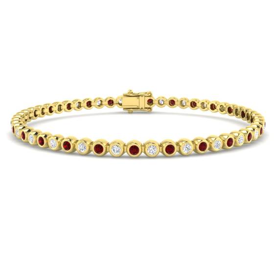 Round Cut Ruby Gemstone Bracelet