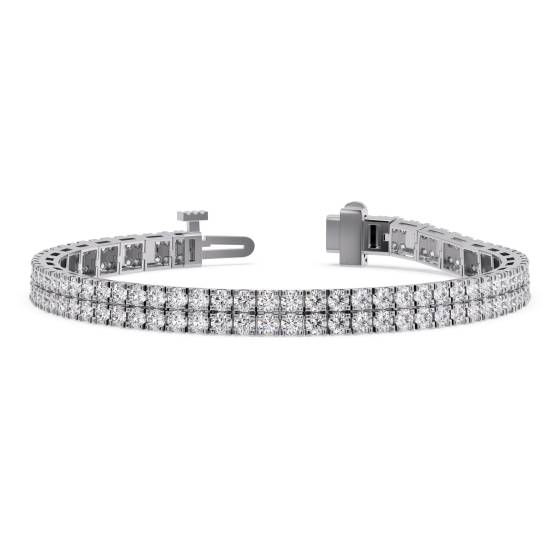 Double Row Round Diamond Tennis Bracelet
