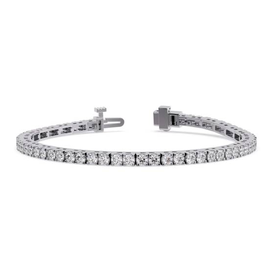 Single Row Round Diamond Tennis Bracelet