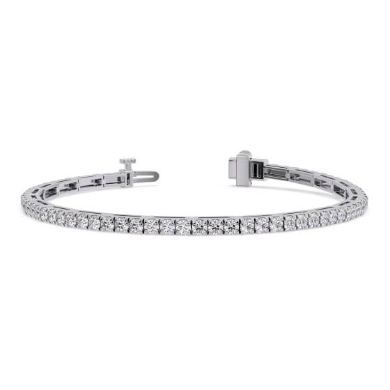 Traditional Single Row Round Diamond Tennis Bracelet