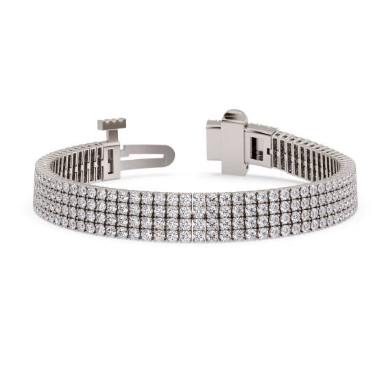 Traditional Round Diamond Four Row Tennis Bracelet