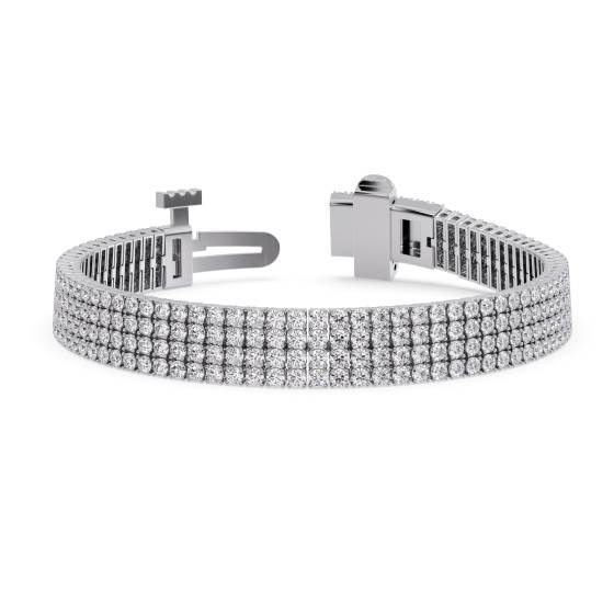 Traditional Round Diamond Four Row Tennis Bracelet