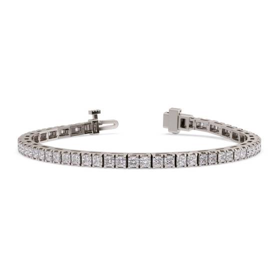 Single Row Princess Diamond Tennis Bracelet