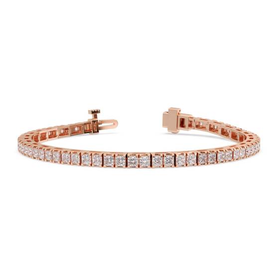 Single Row Princess Diamond Tennis Bracelet