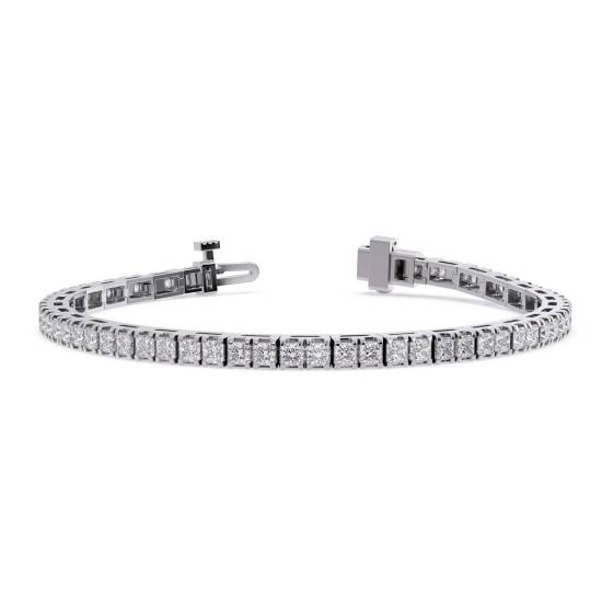 Single Row Princess Diamond Tennis Bracelet
