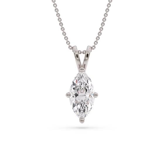Classic Marquise Diamond Solitaire Pendant