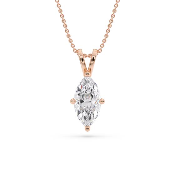 Classic Marquise Diamond Solitaire Pendant