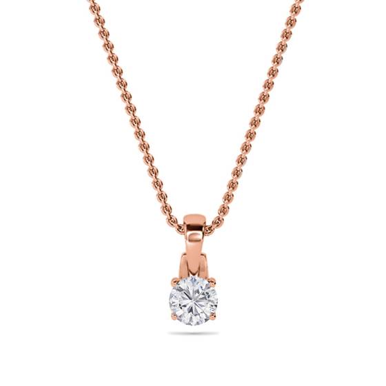 Modern Round Diamond Solitaire Pendant