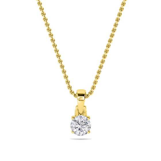 Modern Round Diamond Solitaire Pendant
