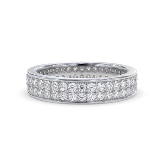 Double Row Round Diamond Full Eternity Ring